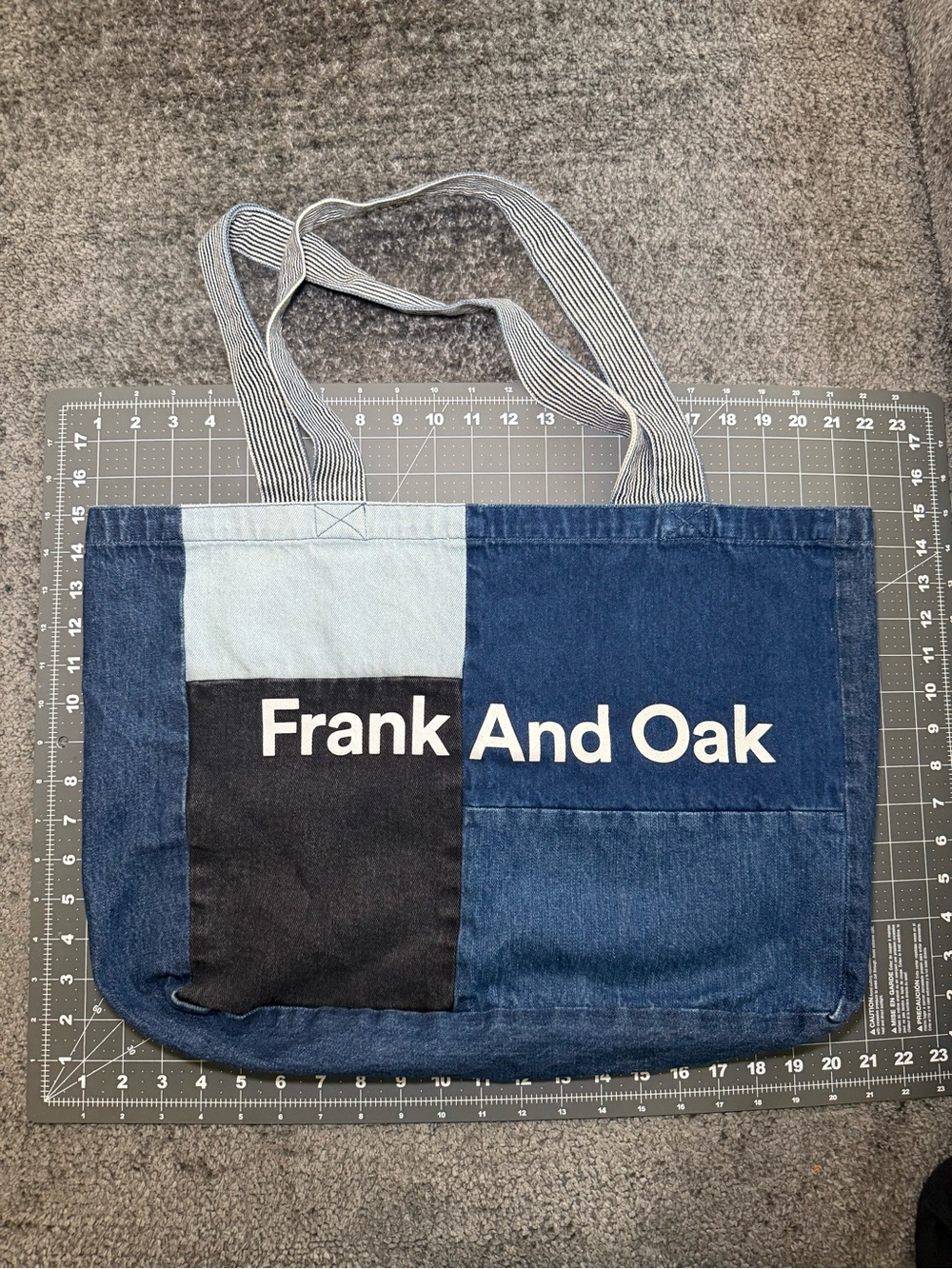 Blue Patchwork Tote Bag
